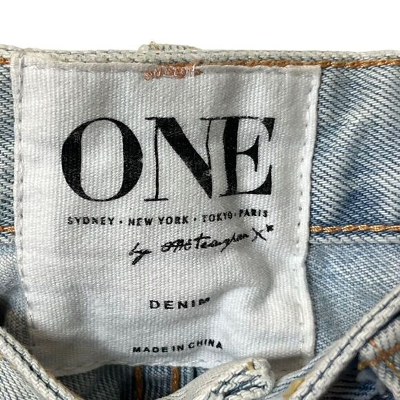 One Teaspoon Free Birds Trashed Rigid Jeans Women’s Size 27 Distressed 7/8 Zip - Picture 5 of 16